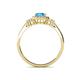 4 - Josie Rainbow Emerald Cut Blue Topaz and Round Diamond Halo Engagement Ring 