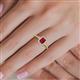 5 - Josie Rainbow Emerald Cut Lab Created Ruby and Round Diamond Halo Engagement Ring 