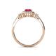 4 - Josie Rainbow Emerald Cut Pink Tourmaline and Round Diamond Halo Engagement Ring 