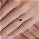 5 - Josie Rainbow Emerald Cut Lab Created Ruby and Round Diamond Halo Engagement Ring 