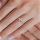5 - Josie Rainbow Emerald Cut Morganite and Round Diamond Halo Engagement Ring 