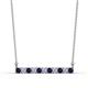 1 - Noela 2.70 mm Round Blue Sapphire and Diamond Horizontal Bar Pendant Necklace 