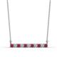 1 - Noela 2.70 mm Round Ruby and Diamond Horizontal Bar Pendant Necklace 