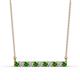 1 - Noela 2.70 mm Round Green Garnet and Diamond Horizontal Bar Pendant Necklace 