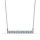 1 - Noela 2.70 mm Round Aquamarine and Diamond Horizontal Bar Pendant Necklace 