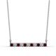 1 - Noela 2.70 mm Round Red Garnet and Diamond Horizontal Bar Pendant Necklace 