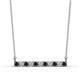 1 - Noela 2.70 mm Round Black and White Diamond Horizontal Bar Pendant Necklace 
