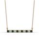 1 - Noela 2.70 mm Round Diamond and Lab Created Alexandrite Horizontal Bar Pendant Necklace 