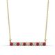 1 - Noela 2.70 mm Round Ruby and Diamond Horizontal Bar Pendant Necklace 