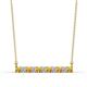 1 - Noela 2.70 mm Round Citrine and Diamond Horizontal Bar Pendant Necklace 