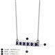 2 - Noela 2.70 mm Round Blue Sapphire and Diamond Horizontal Bar Pendant Necklace 