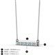 2 - Noela 2.70 mm Round Aquamarine and Diamond Horizontal Bar Pendant Necklace 