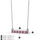 2 - Noela 2.70 mm Round Pink Tourmaline and Diamond Horizontal Bar Pendant Necklace 