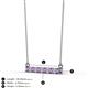 2 - Noela 2.70 mm Round Amethyst and Diamond Horizontal Bar Pendant Necklace 