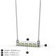 2 - Noela 2.70 mm Round Peridot and Diamond Horizontal Bar Pendant Necklace 