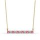 1 - Noela 2.70 mm Round Pink Sapphire and Lab Grown Diamond Horizontal Bar Pendant Necklace 