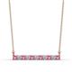 1 - Noela 2.70 mm Round Pink Sapphire and Lab Grown Diamond Horizontal Bar Pendant Necklace 