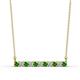 1 - Noela 2.70 mm Round Green Garnet and Lab Grown Diamond Horizontal Bar Pendant Necklace 