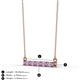 2 - Noela 2.70 mm Round Amethyst and Lab Grown Diamond Horizontal Bar Pendant Necklace 