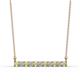 1 - Noela 2.70 mm Round Peridot and Lab Grown Diamond Horizontal Bar Pendant Necklace 