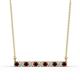 1 - Noela 2.70 mm Round Red Garnet and Lab Grown Diamond Horizontal Bar Pendant Necklace 