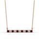 1 - Noela 2.70 mm Round Red Garnet and Lab Grown Diamond Horizontal Bar Pendant Necklace 