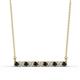 1 - Noela 2.70 mm Round Black Diamond and White Lab Grown Diamond Horizontal Bar Pendant Necklace 