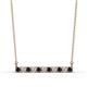 1 - Noela 2.70 mm Round Black Diamond and White Lab Grown Diamond Horizontal Bar Pendant Necklace 