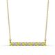 1 - Noela 2.70 mm Round Yellow Sapphire and Lab Grown Diamond Horizontal Bar Pendant Necklace 
