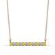 1 - Noela 2.70 mm Round Yellow Sapphire and Lab Grown Diamond Horizontal Bar Pendant Necklace 