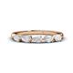 1 - Grace Pear Cut White Sapphire 5 Stone Wedding Band 