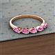 2 - Grace Pear Cut Pink Sapphire 5 Stone Wedding Band 