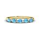 1 - Grace Pear Cut Blue Topaz 5 Stone Wedding Band 