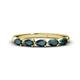 1 - Grace Pear Cut London Blue Topaz 5 Stone Wedding Band 