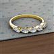 2 - Grace Pear Cut Lab Grown Diamond 5 Stone Wedding Band 