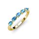 3 - Grace Pear Cut Blue Topaz 5 Stone Wedding Band 