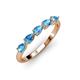 3 - Grace Pear Cut Blue Topaz 5 Stone Wedding Band 