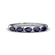 1 - Grace Pear Cut Blue Sapphire 5 Stone Wedding Band 