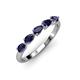 3 - Grace Pear Cut Blue Sapphire 5 Stone Wedding Band 