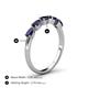 4 - Grace Pear Cut Blue Sapphire 5 Stone Wedding Band 