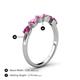 4 - Grace Pear Cut Pink Sapphire 5 Stone Wedding Band 