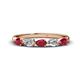 1 - Grace Pear Cut Ruby and Diamond 5 Stone Wedding Band 