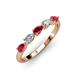 3 - Grace Pear Cut Ruby and Diamond 5 Stone Wedding Band 