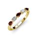 3 - Grace Pear Cut Red Garnet and Diamond 5 Stone Wedding Band 