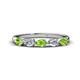 1 - Grace Pear Cut Peridot and Diamond 5 Stone Wedding Band 