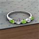 2 - Grace Pear Cut Peridot and Diamond 5 Stone Wedding Band 