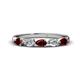 1 - Grace Pear Cut Red Garnet and Diamond 5 Stone Wedding Band 