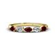 1 - Grace Pear Cut Red Garnet and Diamond 5 Stone Wedding Band 