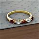 2 - Grace Pear Cut Red Garnet and Diamond 5 Stone Wedding Band 