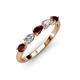 3 - Grace Pear Cut Red Garnet and Diamond 5 Stone Wedding Band 